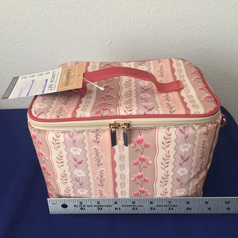 Vintage Flower and Vine Lunch Bag Set With Accessories